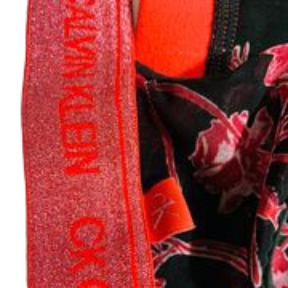 🌹Calvin Klein Small Roses Black Pink Fuchsia Sexy Bralette 🌹 - Picture 8 of 8